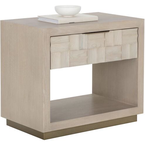 Akava 30.5 X 26 inch Light Wash / Gold Night Stand